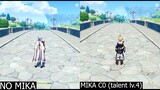 AYATO SPEED COMPARISON WITH AND WITHOUT MIKA (TALENT LEVEL 4)