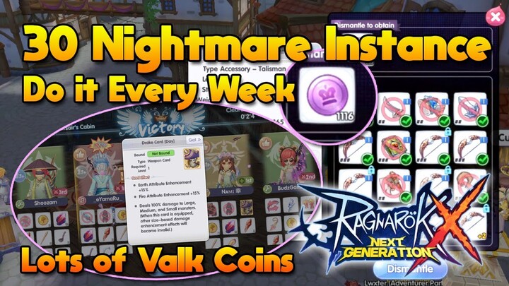 30 Nightmare Instance Weekly, Lots of Valk Coins & EQ Gacha Coin (W/ Maretis) [ROX]