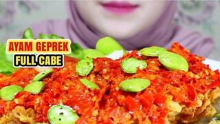 ASMR AYAM GEPREK FULL CABE PAKAI PETE GORENG DAN LALAPAN MENTAH | ULUL ASMR MUKBANG INDONESIA