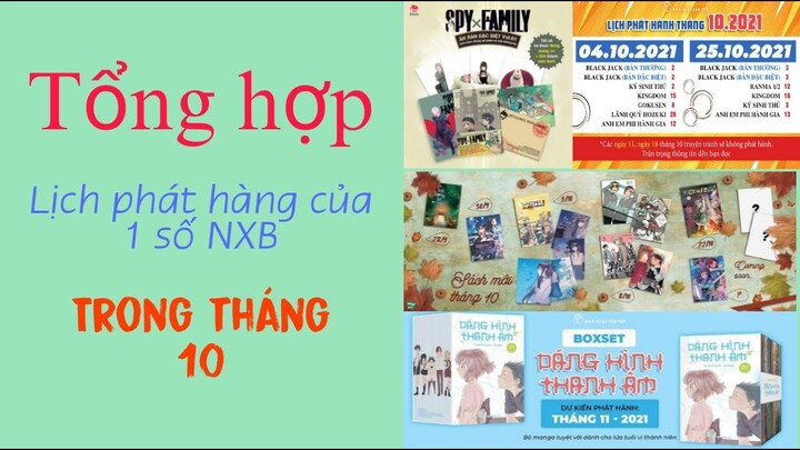 Lịch phát hành #3: Tổng hợp lịch phát hành của 1 số NXB trong tháng 10