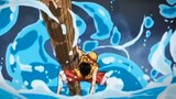 The red hair spikes the yellow monkey and the red hair is domineering and shocking everyone. Luffy o