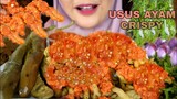 BAR BAR 😎😎😎|ASMR USUS AYAM CRISPY SAMBEL PEDAS |chicken intestine|LALAPAN|SAYUR PAKU| ASMR INDONESIA