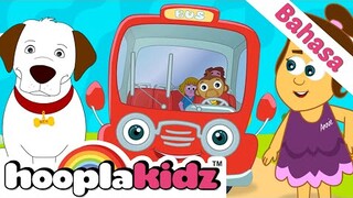 Setir dengan Bus Merah | Wheels On The Red Bus | Lagu Anak Anak & Lainnya | HooplaKidz Bahasa