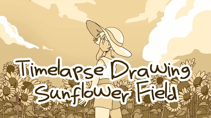 Sunflower Field Timelapse Drawing