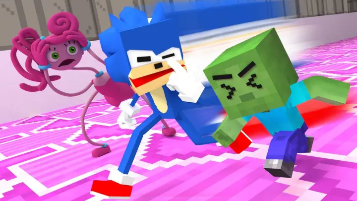 Sonic LIFE in Minecraft - Sonic Minecraft Stories | Rainbow Friends x Minecraft Animation