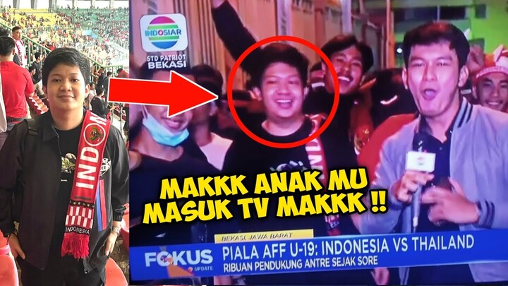 PERTAMA KALI SE-UMUR HIDUP MASUK TV AKU MAKKK WKWK !! NONTON PIALA AFF U-19 DI STADION BEKASI !!