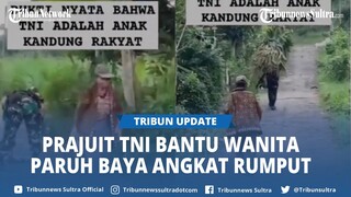 Viral Video Prajuit TNI Bantu Wanita Paruh Baya Angkat Rumput di Ladang, Aksi Sigapnya jadi Sorotan