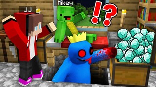 Giant RAINBOW FRIEND Stealing Diamonds Under The Bed IN MINECRAFT - MAIZEN PARODY Baby JJ and Mikey