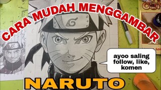 cara mudah menggambar anime Naruto