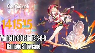 Yanfei Lv 90 Talents 6-6-6 Damage Showcase - Artifacts & Team Build Genshin Impact