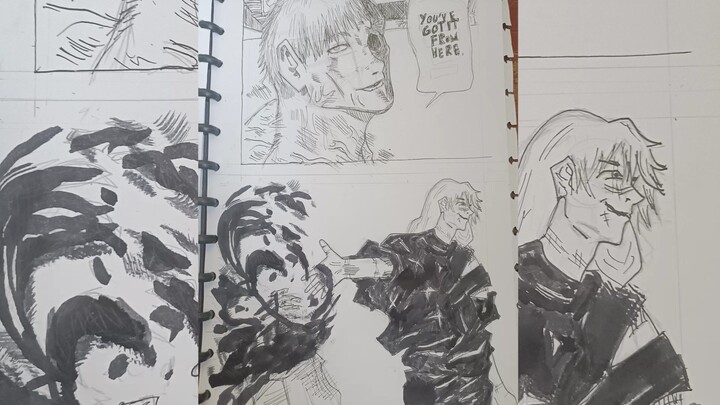 redraw manga panel Jujutsu kaisen arc Shibuya