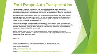 Ford Escape Auto Transportation
