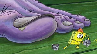 SpongeBob เริ่มทำงานเพื่อล้างโคลนออกจากนิ้วเท้า