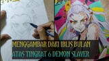 Menggambar Daki Iblis Bulan Atas Tingkat 6 Demon Slayer