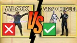 Which character is better in healing?DJ ALOK VS A124 and MIGUEL. Free Fire Character Full Review