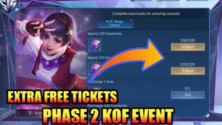 Phase 2 KoF Event Extra Free Tickets | MLBB