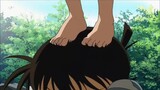 Detective Conan - Ai Haibara steps on Conan's head barefoot