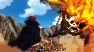 Shanks' Reaction to Bartolomeo Burning His Flag for the Straw Hats - One Piece