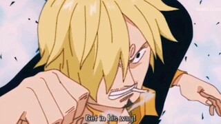 zoro and sanji protect luffy moment!