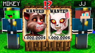 Why CURSED Talking TOM and ANGELA is WANTED ? Mikey and JJ Became SWAT ! - in Minecraft Maizen