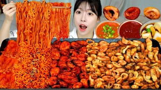 ASMR MUKBANG| 직접 만든 불닭볶음면 따라온나 불막창 납작막창 훈제막창 먹방 & 레시피 FRIED INTESTINES AND FIRE NOODLES EATING