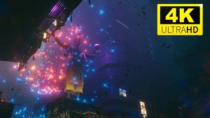 [Cyberpunk 2077] 4K คุณภาพสูงสุด | Night City Japanese Festival Float Parade