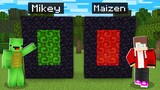 Which PORTAL is BETTER MAIZEN vs MIKEY? - Funny Story in Minecraft (JJ)