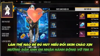 FREE FIRE | LÀM THẾ NÀO KIẾM ĐỦ HUY HIỆU ĐỔI SKIN CHẢO XỊN - HƯỚNG DẪN NHẬN FREE HÀNH ĐỘNG VỠ TIM!