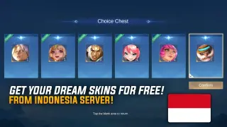 HOW TO GET YOUR DREAM SKINS FOR FREE FROM INDONESIA SERVER IN MOBILE LEGENDS