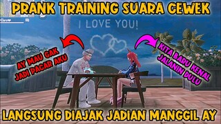 PRANK TRAINING PAKE SUARA CEWEK, LANGSUNG DIAJAK JADIAN SAMA GRANDMASTER PL4YBOY FF