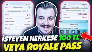 BU VİDEOYU İZLEYEN HERKERSE 100 TL VEYA ROYALE PASS VERİYORUM PUBG Mobile Bedava Uc