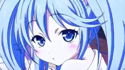 My blue hair waifu😍