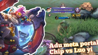 Adu portal!? Chip vs Luo yi!? Who win? musuh pick luo yi tenang, pick aja chip - Mobile Legends