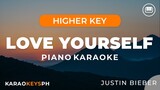 Love Yourself - Justin Bieber (Higher Key - Piano Karaoke)