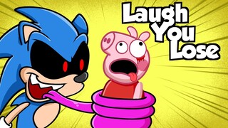 PEPPA PIG and SONIC in TRY NOT TO LAUGH CHALLENGE!