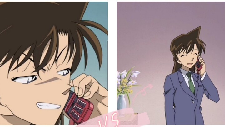 Xiaolan berbicara dengan Shinichi VS Xiaolan berbicara dengan Conan