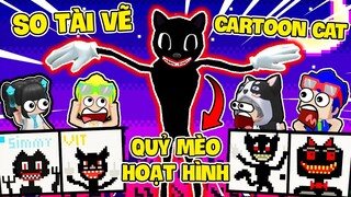 SIRO VÀ TỨ TRỤ HERO TEAM SO TÀI VẼ CARTOON CAT TRONG MINI WORLD - QUỶ MÈO HOẠT HÌNH SIÊU KINH DỊ