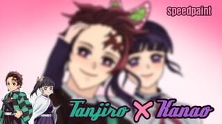 Tanjiro X Kanao Fanart Demon Slayer | Speedpaint