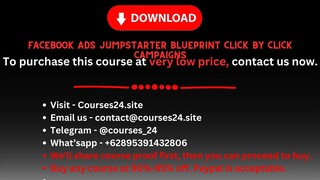 Facebook Ads Jumpstarter Blueprint Click by Click Campaigns