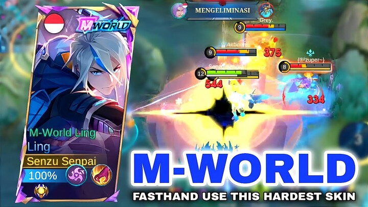 LING M-WORLD IS HARDEST SKIN? BUT NOT FOR ME.. SOLO RANK ROTATION FOR WINSTREAK - Mobile Legends