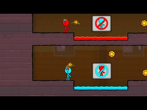 Red and Blue Stickman 2 - Fire and Water Games 