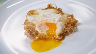 ทอดไข่ดาว ไข่ดาวกรอบ ทอดไข่ดาวให้สวย เมนูไข่ วิธีทอดไข่ดาว Crispy Fried Eggs Recipe - Mai's Kitchen