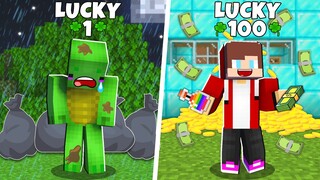 UNLUCKY MIKEY vs LUCKY MAIZEN JJ IN MINECRAFT!