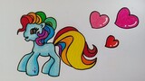 Menggambar boneka kuda poni || Menggambar dan mewarnai little pony
