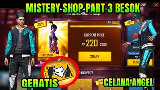 FREE FIRE!! BOCORAN MISTERY SHOP PART 3 BESOK, CELANA ANGEL, CARA DAPAT TIKET COSTUM ROOM PET RUMBLE