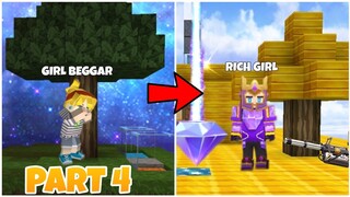 GIRL BEGGAR TO RICH GIRL SPEEDRUN IN SKYBLOCK PART 4 -BLOCKMAN GO SKYBLOCK