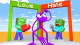 Monster School: Destiny run challenge - Rainbow Friends Purple hate Family | Minecraft Animation