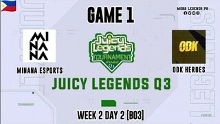 Minana Esports VS ODK Heroes Game 01 | Juicy Legends Q3 2022 | MLBB
