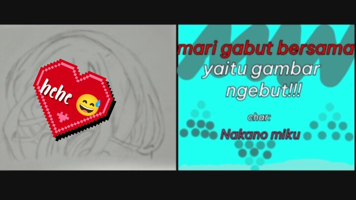 simple drawing and editing for Nakano miku | •sesi gabut, gambar ngebut | character, Nakano miku