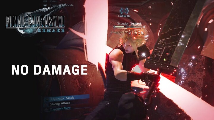 【FF7R】 Cloud vs Scorpion sentinel(No Damage) - FINAL FANTASY 7 Remake : คลาวด์สู้บอสสกอร์เปี้ยน เซน.